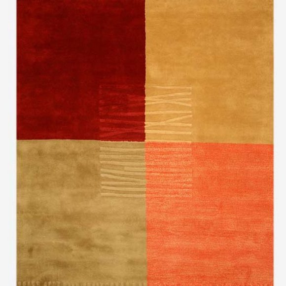 Warm Tones Symphony Hand-Tufted Wool Rug - Picture 1 of 3